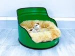 Lit pour animal en tonneau métal upcyclé « Big Sweety » – Couchage design industriel 60 cm – Image 7