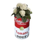Bac à plantes Campbell’s Soup en baril métal upcyclé 60L style vintage industriel
