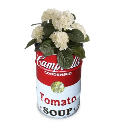 Bac à plantes Campbell’s Soup en baril métal upcyclé 60L style vintage industriel