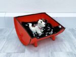 Lit pour chien et chat en tonneau métal recyclé « Buddy » – Panier design upcycling industriel – Image 4