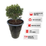 Bac à plantes industriel en baril métal 120L – Jardinière upcycling 48 x 82 cm – Image 3
