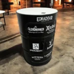 Meuble Tonneau Métal Upcyclé 208L – Armoire Industrielle avec Portes & Étagères – Image 4