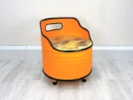 Fauteuil en tonneau métal upcyclé « Lou » – Assise avec rangement intégré – Image 6
