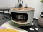 Table basse upcyclée en baril métal 208 L – Double étagère design industriel – Image 3