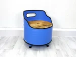 Fauteuil en tonneau métal upcyclé « Lou » – Assise avec rangement intégré – Image 5
