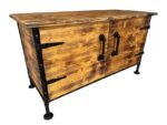 Commode industrielle upcyclée en épicéa massif et acier recyclé – Design durable & artisanal – Image 4