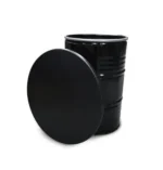 Table-debout industrielle en baril métal 200L avec plateau noir – Mange-debout upcyclé design industriel – Image 7