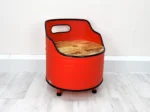 Fauteuil en tonneau métal upcyclé « Lou » – Assise avec rangement intégré – Image 2