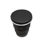 Tabouret industriel upcyclé en baril métal noir avec coussin – 60 L de rangement – Image 3