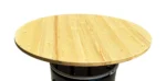 Plateau en bois pour tonneau métal 200/210L – Transformation mange-debout upcycling (Ø 80 cm) – Image 2