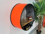 Étagère murale baril métal & bois recyclé – Modèle Tim – Mobilier upcycling industriel – Image 2