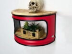 Étagère murale baril « Alia » – Étagère flottante upcyclée en métal & bois recyclé – Image 5