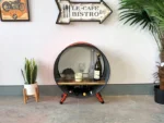 Étagère industrielle upcycling "ZOE" en tonneau métal – Mini bar design rétro – Image 2