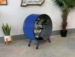 Étagère à bouteilles en baril métal recyclé Jil – Mobilier upcyclé design industriel – Image 4
