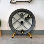 Étagère à bouteilles en baril métal recyclé Jil style industriel