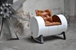 Fauteuil Barrel Chair No.3 – Fauteuil design en tonneau métal 200L personnalisable – Image 4