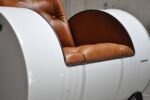 Fauteuil Barrel Chair No.3 – Fauteuil design en tonneau métal 200L personnalisable – Image 3