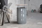 Table Haute en Tonneau Métal 200L Upcyclé – Personnalisable – Ø70 cm – Design Industriel – Image 6