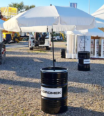 Barrelsol – Tonneau Métal 200L Upcyclé avec Parasol Intégré – Image 3