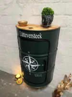Étagère murale upcycling « Halbzeit » en tonneau métal recyclé – Design industriel – Image 2