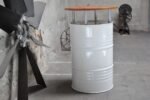 Table Haute en Tonneau Métal 200L Upcyclé – Personnalisable – Ø70 cm – Design Industriel – Image 5