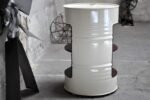 Étagère en tonneau métal upcyclé 200L – Double ouverture – Design industriel – Image 3