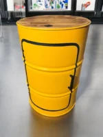 meuble de rangement industriel en fût métal 208 litres recyclé