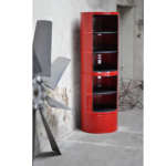 Étagère industrielle en tonneaux métal upcyclés double fût 200L