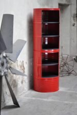 Étagère industrielle en tonneaux métal upcyclés – Double fût 200L avec compartiments (176 cm) – Image 2