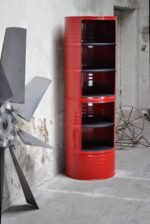 Étagère industrielle en tonneaux métal upcyclés – Double fût 200L avec compartiments (176 cm) – Image 2
