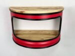 Étagère murale baril Alia en métal recyclé et bois de palette