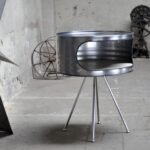 table d’appoint industrielle en baril métal 200L personnalisée