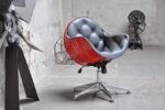 Fauteuil de bureau en tonneau métal 200L personnalisable – Design industriel upcyclé – Image 3