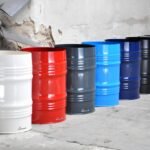 Corbeille à papier 60 litres en fût métal upcyclé design industriel