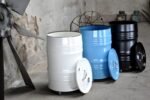 Bac à linge cylindrique 60L en tonneau métal – Design industriel upcyclé – Image 2