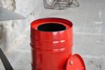 Poubelle en fût métal 60 L – Design industriel upcyclé avec couvercle et seau intérieur – Image 2