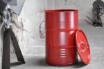 poubelle upcycling 200 litres en baril métal design industriel