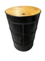 Meuble Tonneau Métal Upcyclé 208L – Armoire Industrielle avec Portes & Étagères – Image 2