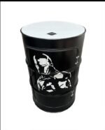 Baril Upcyclé Étagère & Table Haute – Fût Métal 208L avec Planches Bois – Mobilier Industriel Éco-Responsable – Image 3