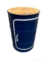 Armoire tonneau métal upcyclée avec porte et étagères – Meuble industriel éco-responsable – Image 3