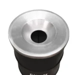 Poubelle industrielle upcyclée BinBin Flame 120L – Baril métal avec couvercle ignifuge – Image 2