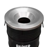 Poubelle Upcycling BinBin 60L en Baril Métal Noir – Couvercle Ignifuge Design Industriel – Image 2