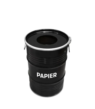 poubelle papier métal noir style industriel 60 litres
