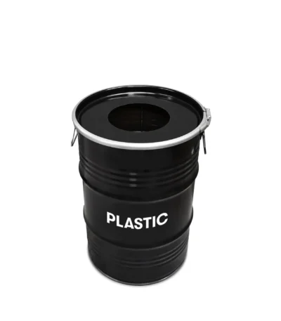 poubelle BinBin Hole 60L noire design industriel vue de face