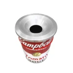 Poubelle design industrielle BinBin Campbell’s Soup 60L – Baril métal upcyclé – Image 2