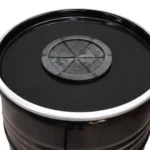 Poubelle Industrielle Upcycling BinBin 200L – Baril Métal avec Trou Ø20 cm et Rosace en Verre Noir – Image 2