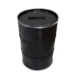 Poubelle industrielle BinBin 200 litres en baril métal noir upcyclé