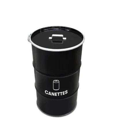 poubelle industrielle BinBin 120 litres en tonneau métal recyclé