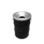 Poubelle industrielle BinBin 60L en métal recyclé avec couvercle ignifuge