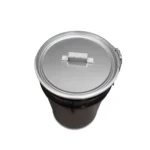 Poubelle Upcycling Baril Métal 60L Silver BinBin – Design Industriel avec Poignée – Image 2